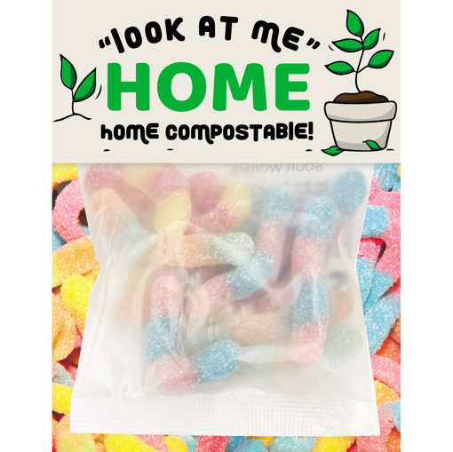 Picture of ECO Sour Worms 50g BILLBOARD CARD